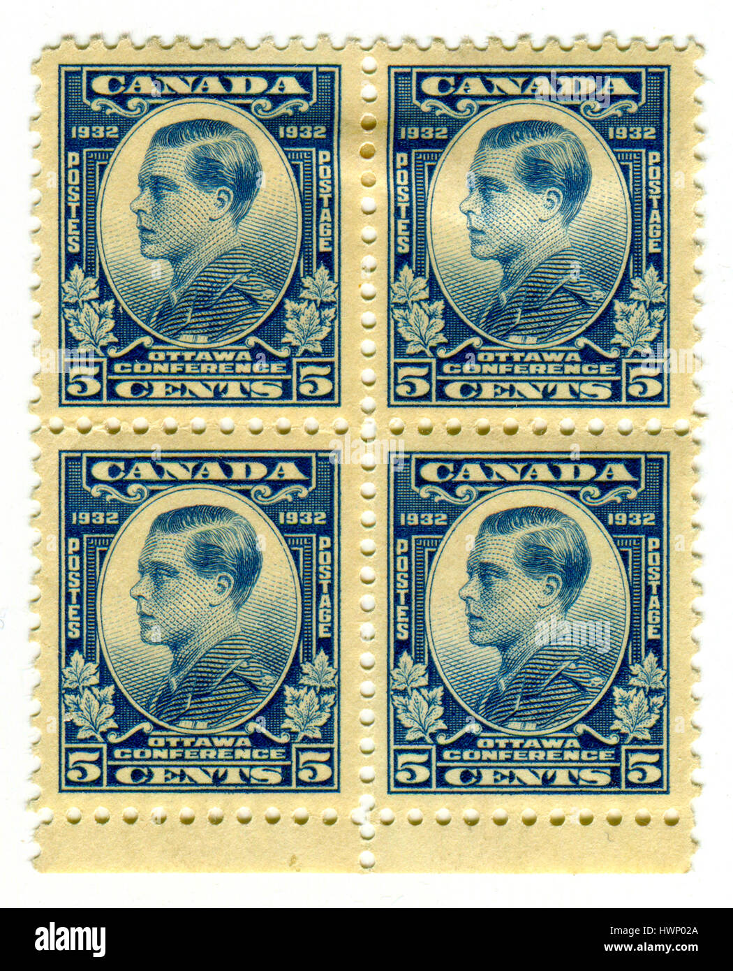 GOMEL, BELARUS, 21 MARCH 2017, Stamp printed in Canada shows image of the Edward VIII was King of the United Kingdom and the Dominions of the British  Stock Photo