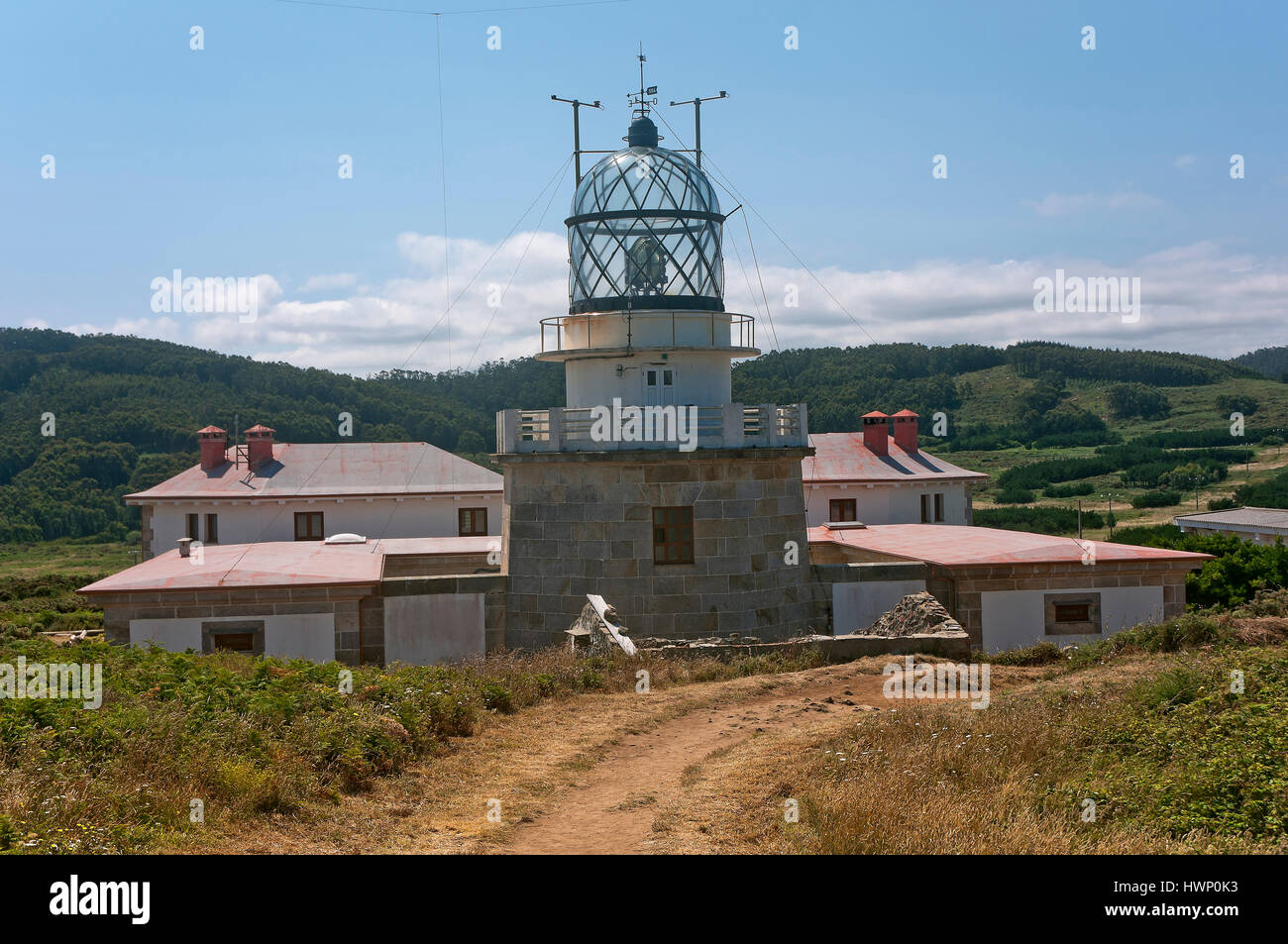 Lighthouse of Punta Estaca de Bares, Mañon, La Coruña province, Region of Galicia, Spain, Europe Stock Photo