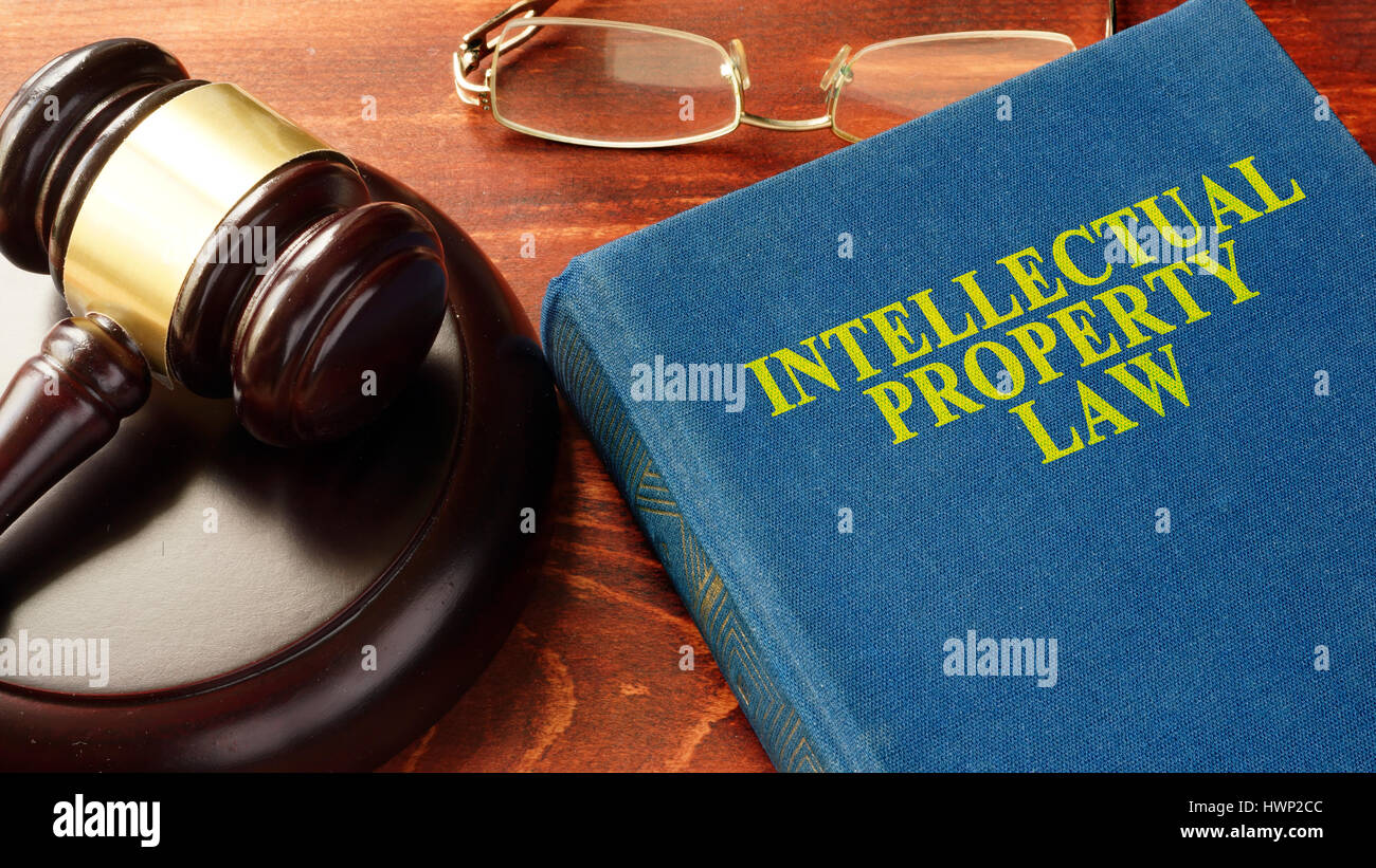 Book with title Intellectual Property Law. Stock Photo