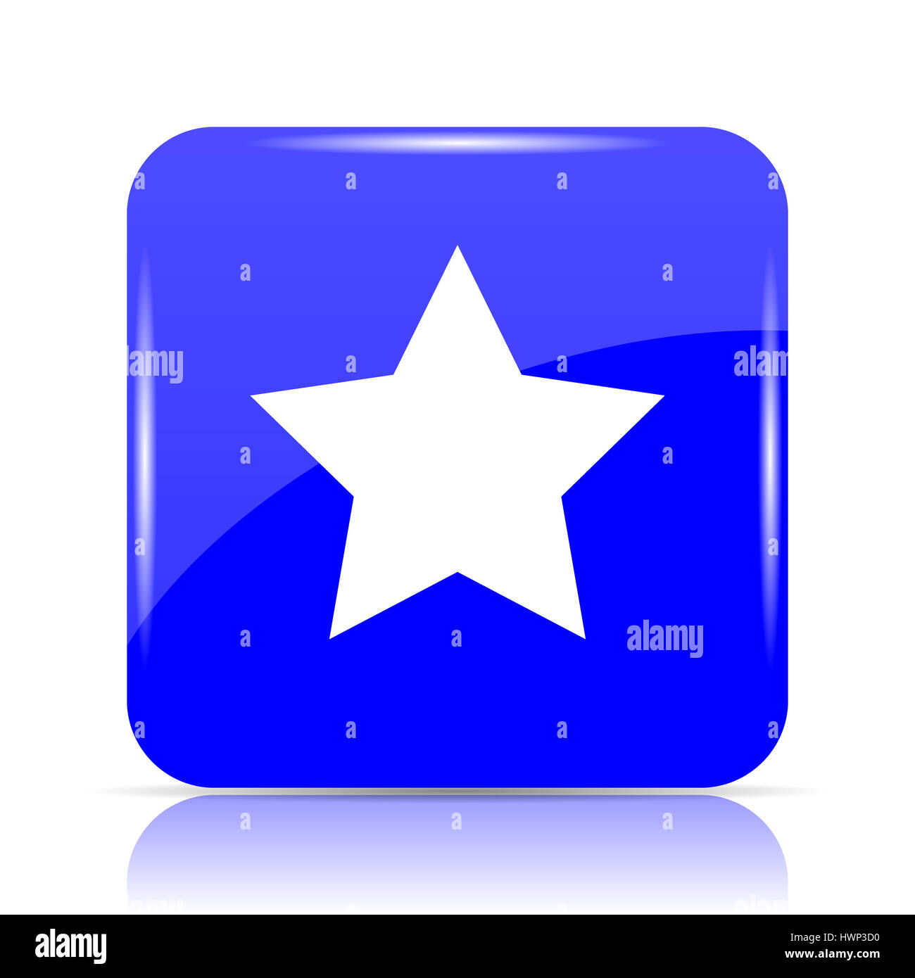 Favorite icon, blue website button on white background Stock Photo - Alamy