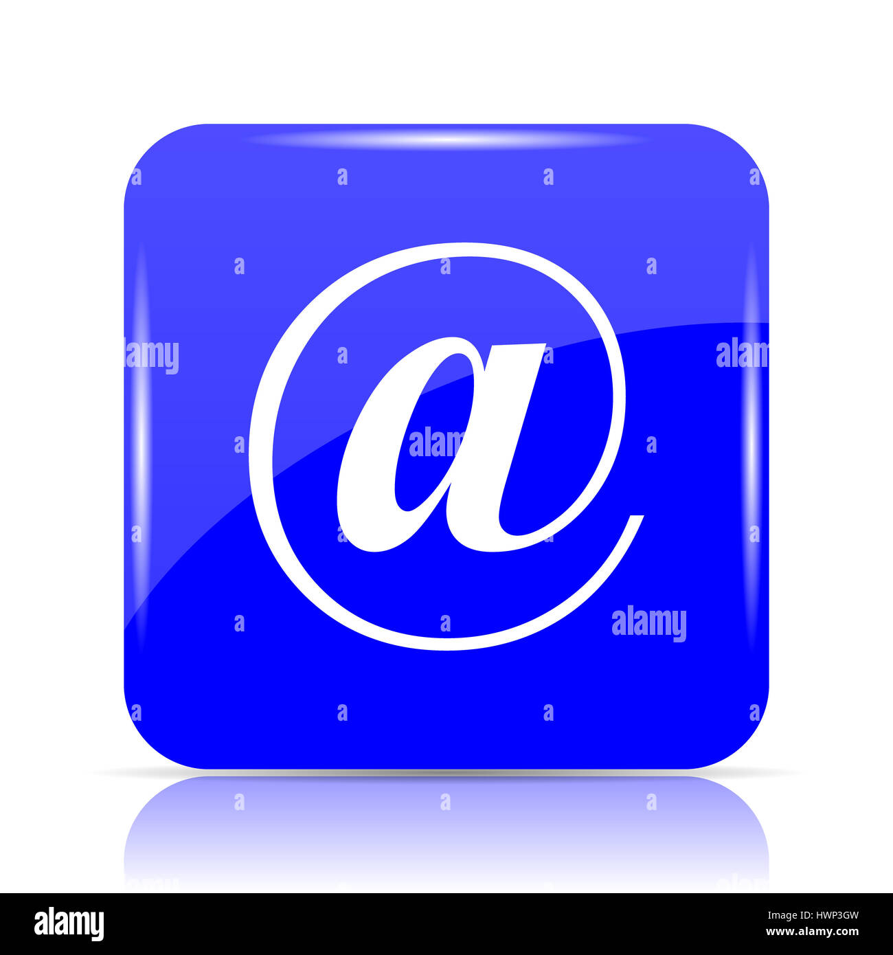 At icon, blue website button on white background Stock Photo - Alamy