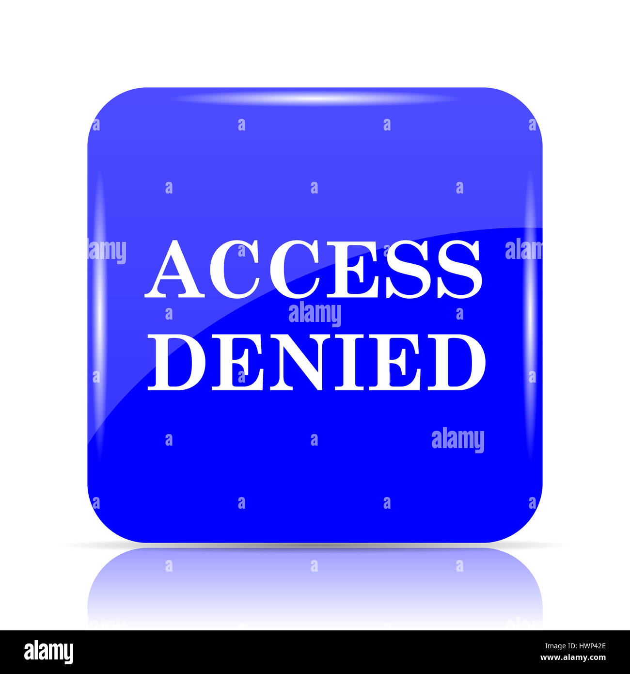 Access denied icon, blue website button on white background Stock Photo -  Alamy