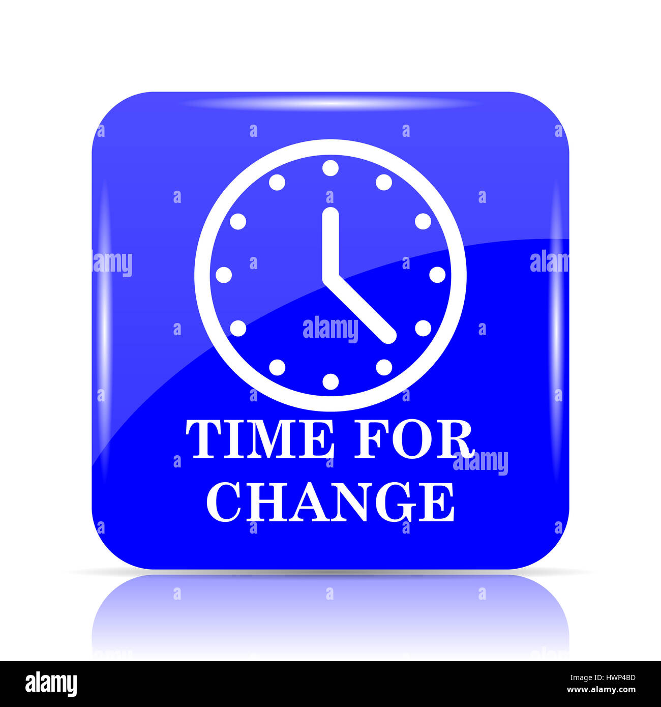 Time For Change Icon Blue Website On White Background Stock