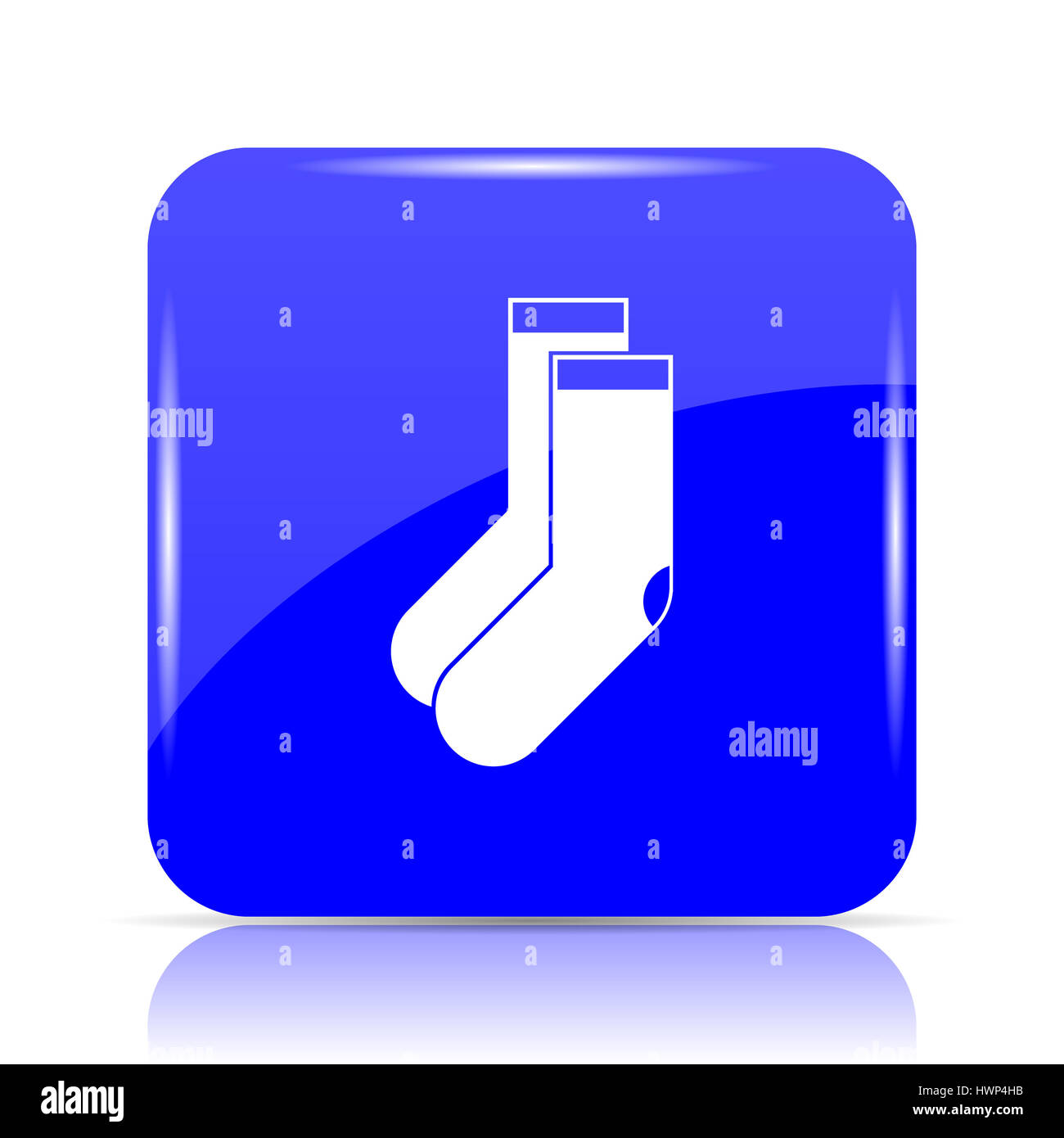 Socks icon, blue website button on white background Stock Photo - Alamy
