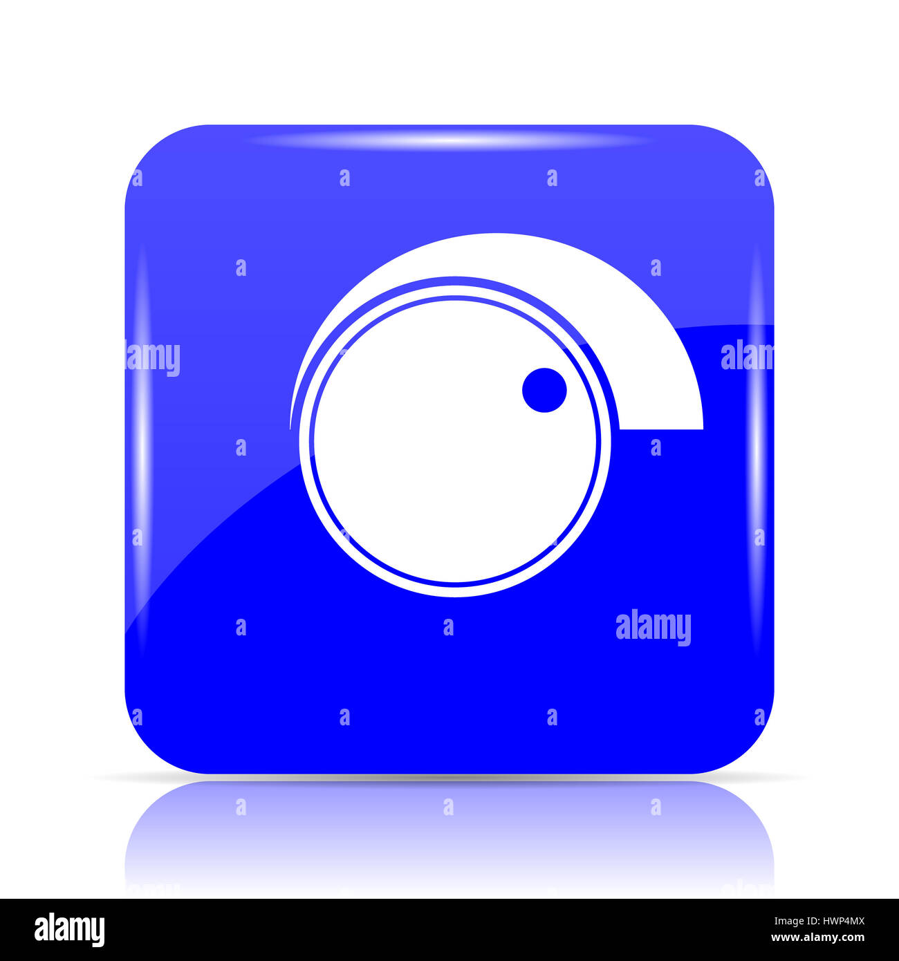 Volume control icon, blue website button on white background Stock ...