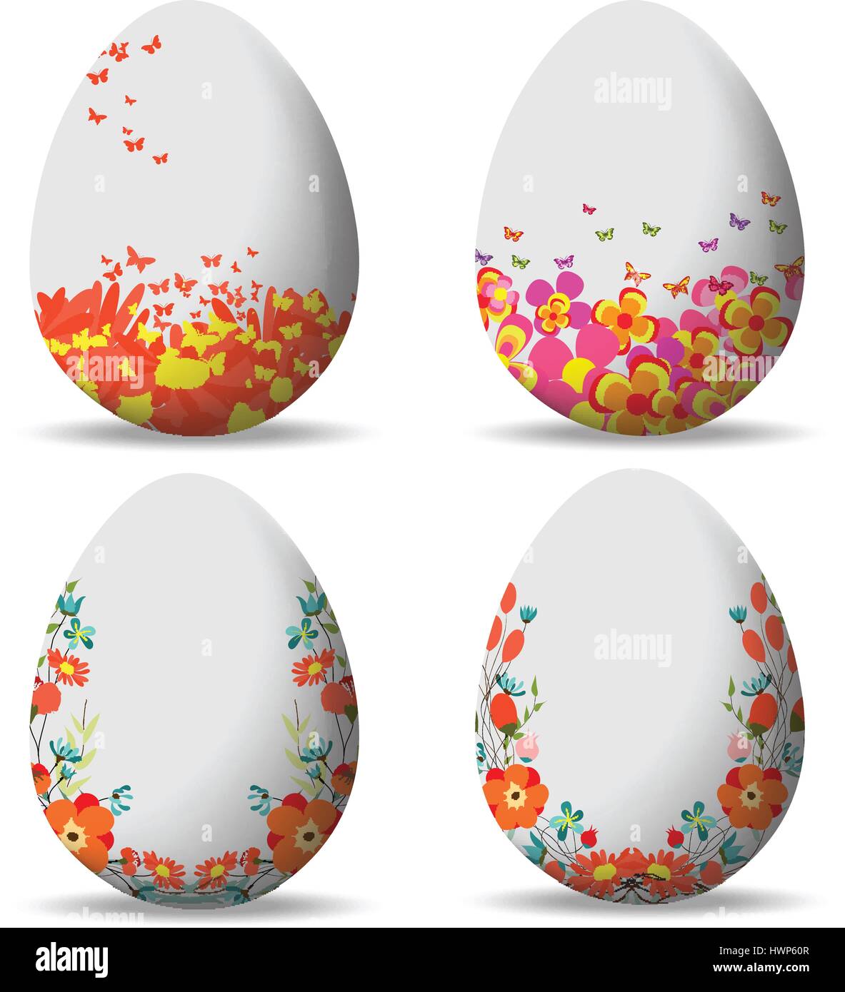 Set Easter eggs and happy easter Stock Vector Image & Art - Alamy