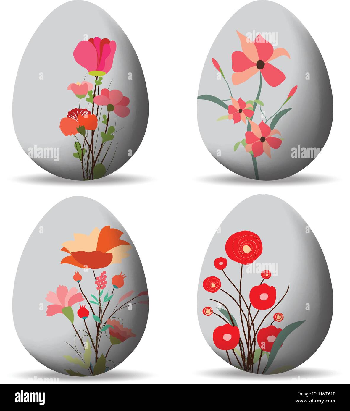 Set Easter eggs and happy easter Stock Vector Image & Art - Alamy