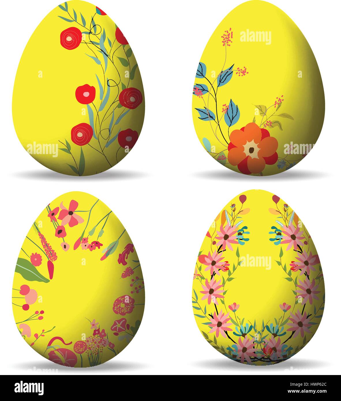 Set Easter eggs and happy easter Stock Vector Image & Art - Alamy