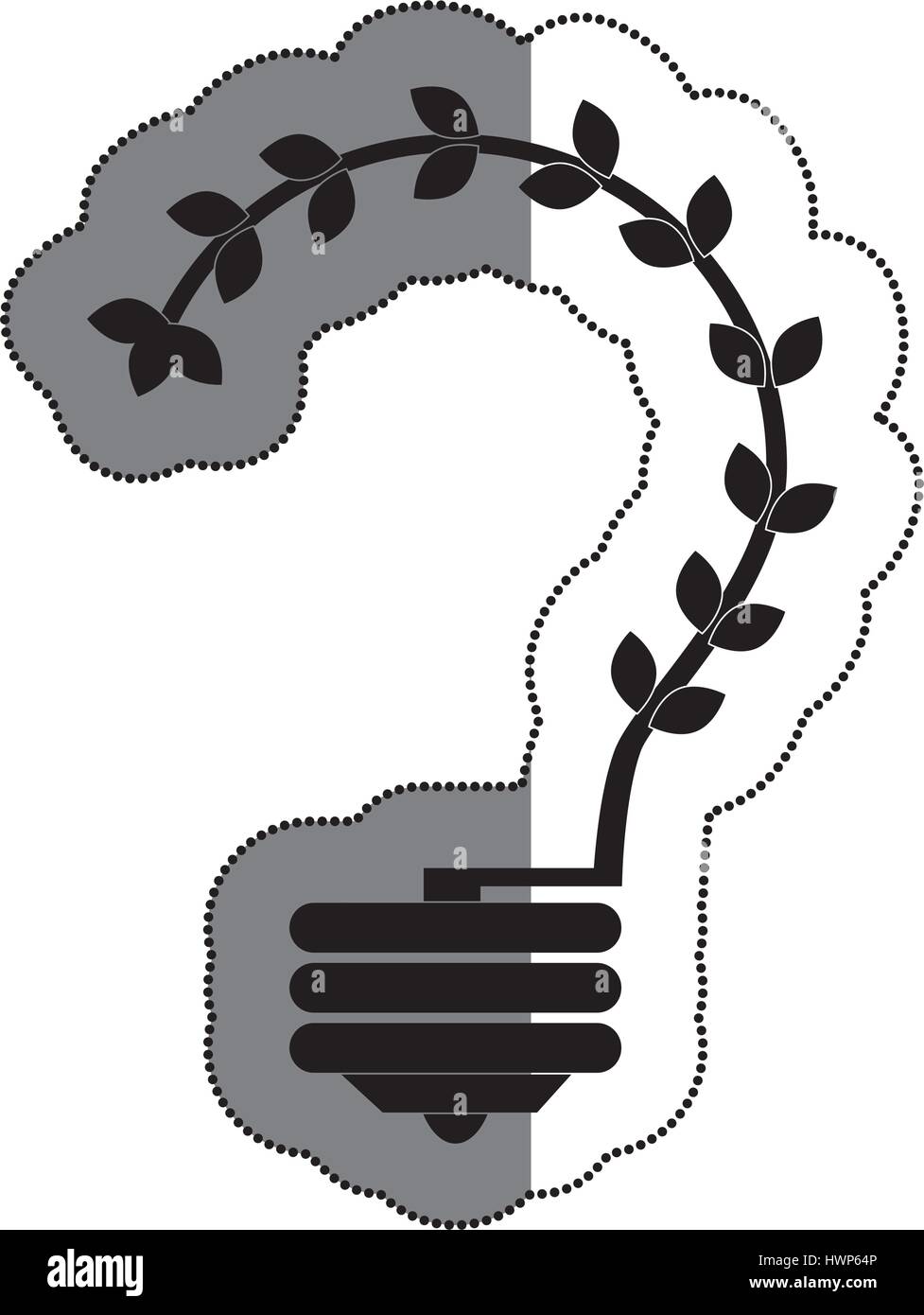 bulb light with leafs ecology symbol vector illustration design Stock ...