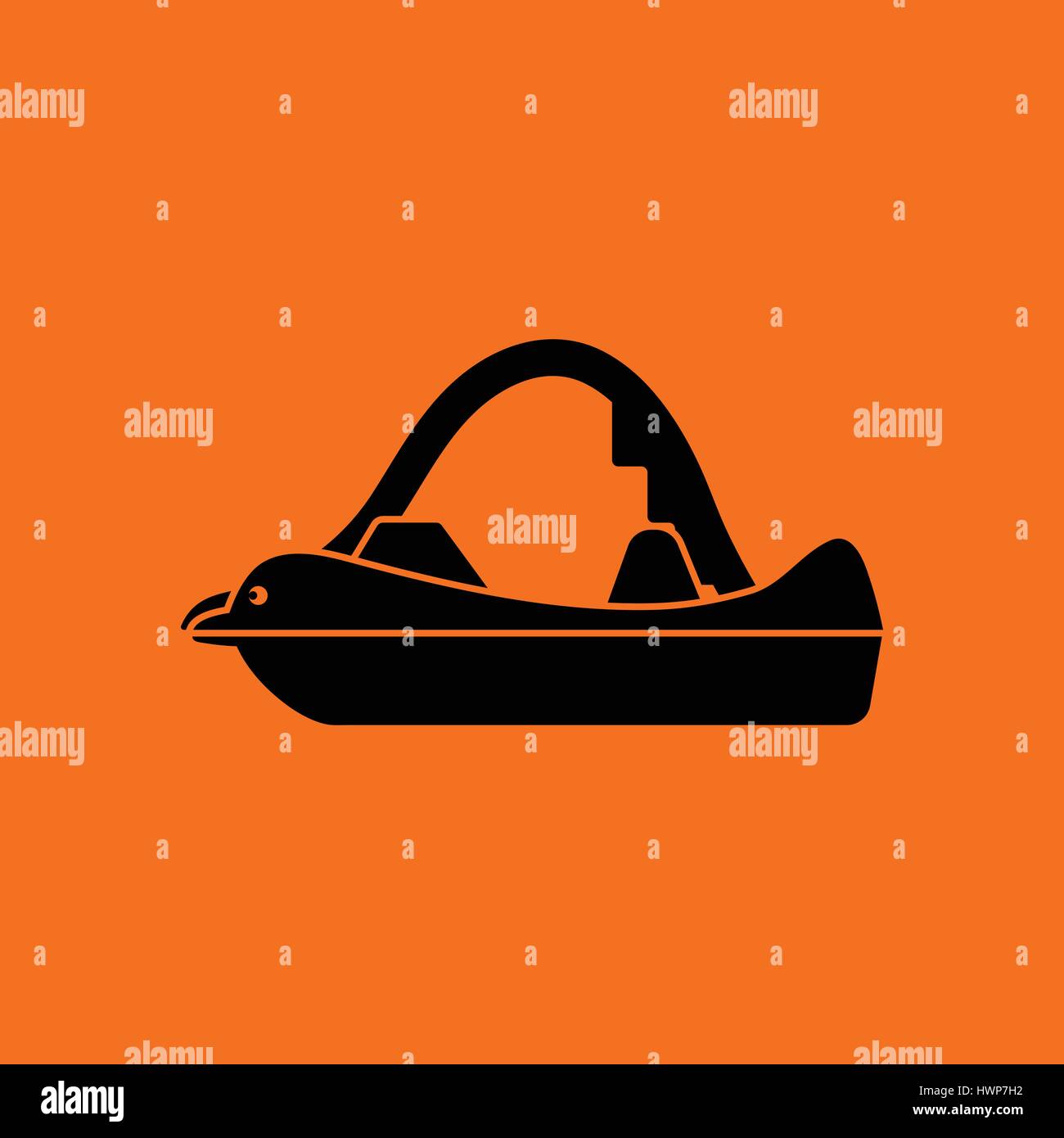 icon. Orange background with black. Vector illustration. Stock Vector
