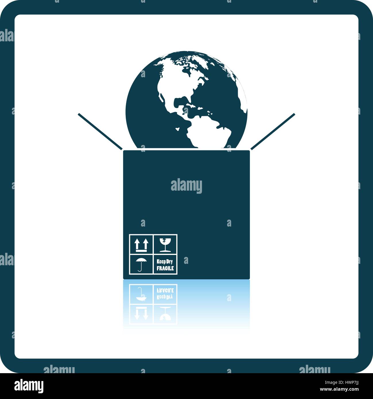 Planet Shadowboxes Planet in box. Shadow reflection design. Vector illustration Stock ...
