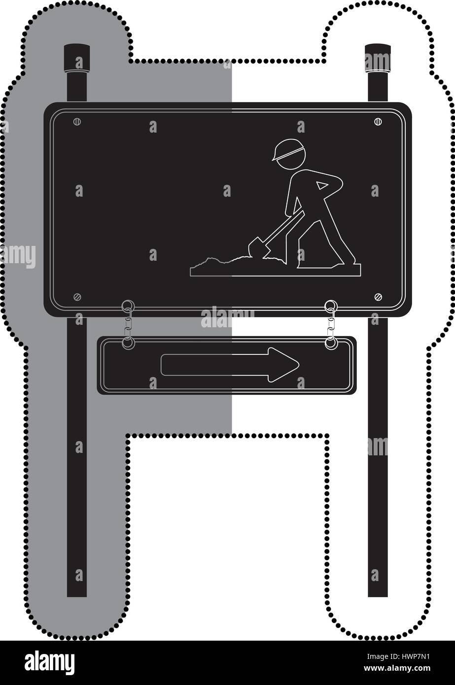 road sign under construction vector illustration design Stock Vector ...