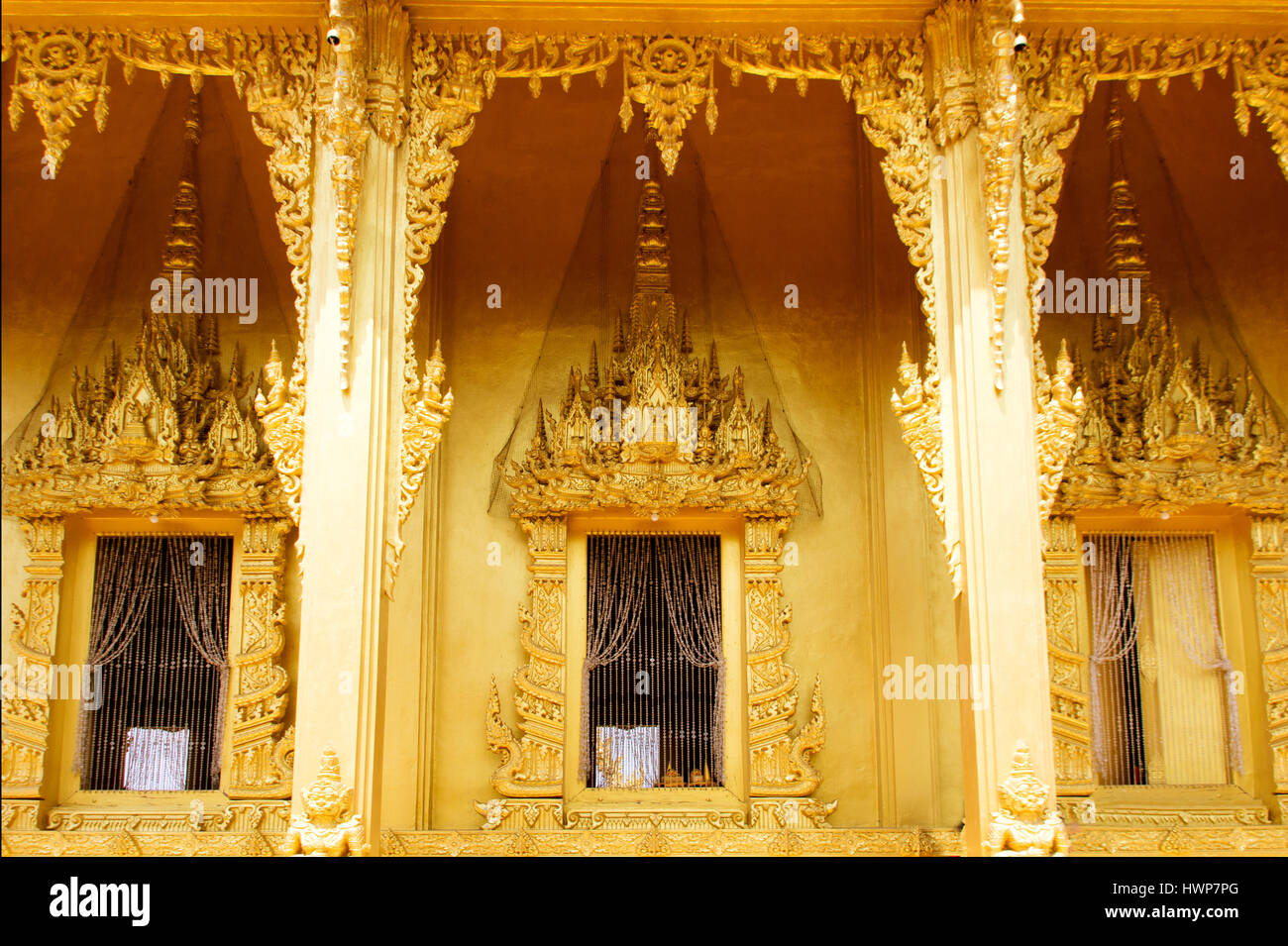 Golden buddha temple landmark of Bangkla,Chachoengsoa, Thailand Stock Photo