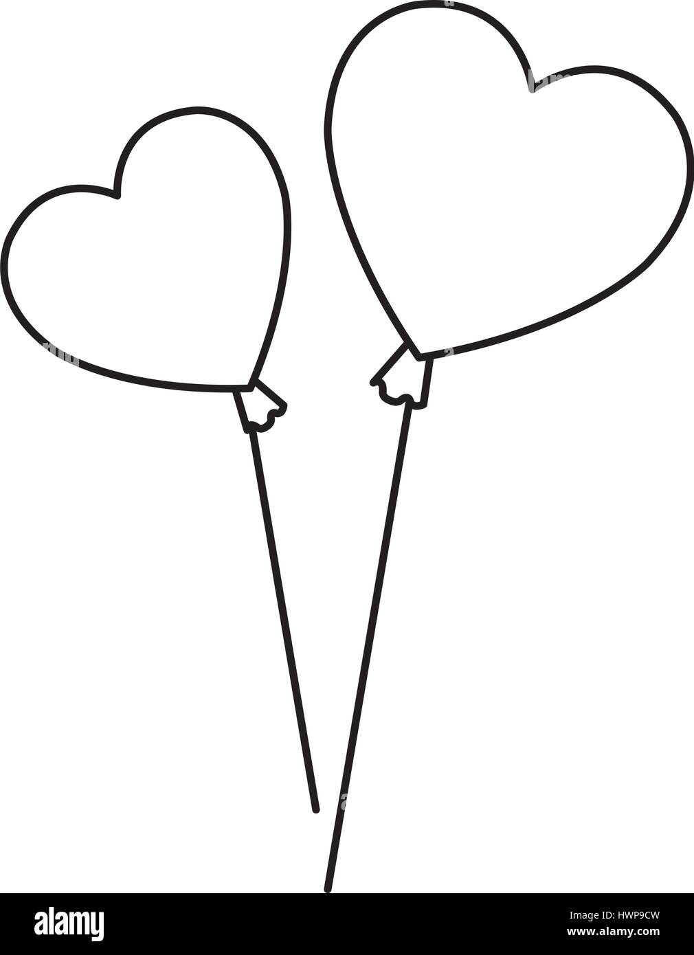 hearts balloons air icon Stock Vector Image & Art - Alamy