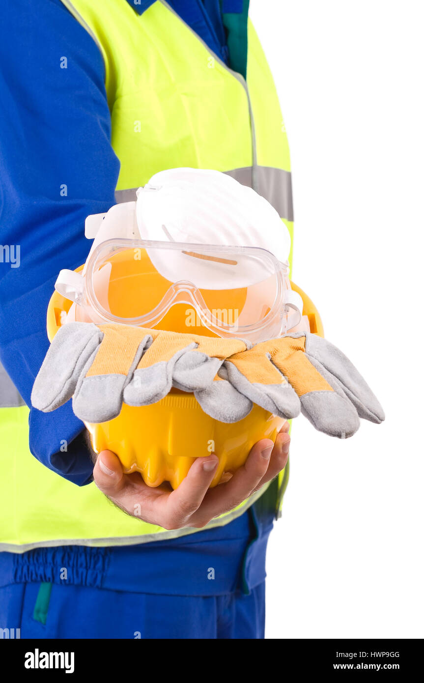 Blue coverall safety glasses hi-res stock photography and images - Alamy