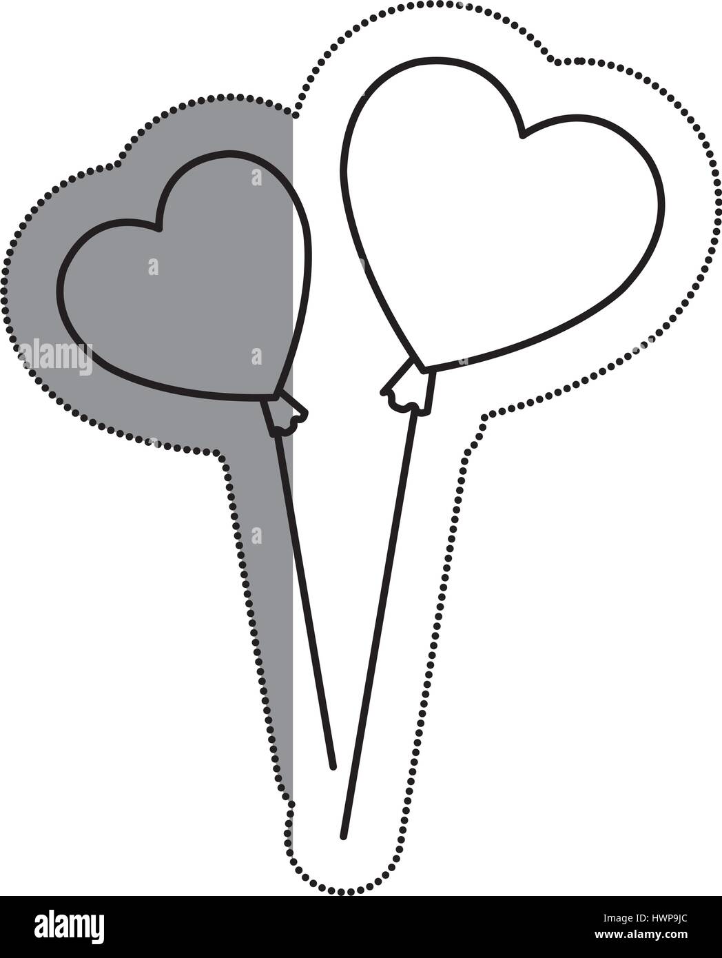 hearts balloons air icon Stock Vector Image & Art - Alamy