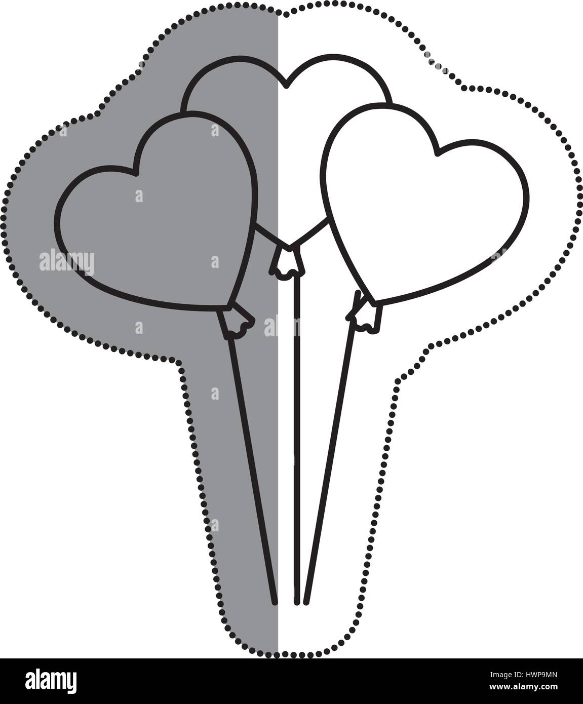 hearts balloons air icon Stock Vector Image & Art - Alamy
