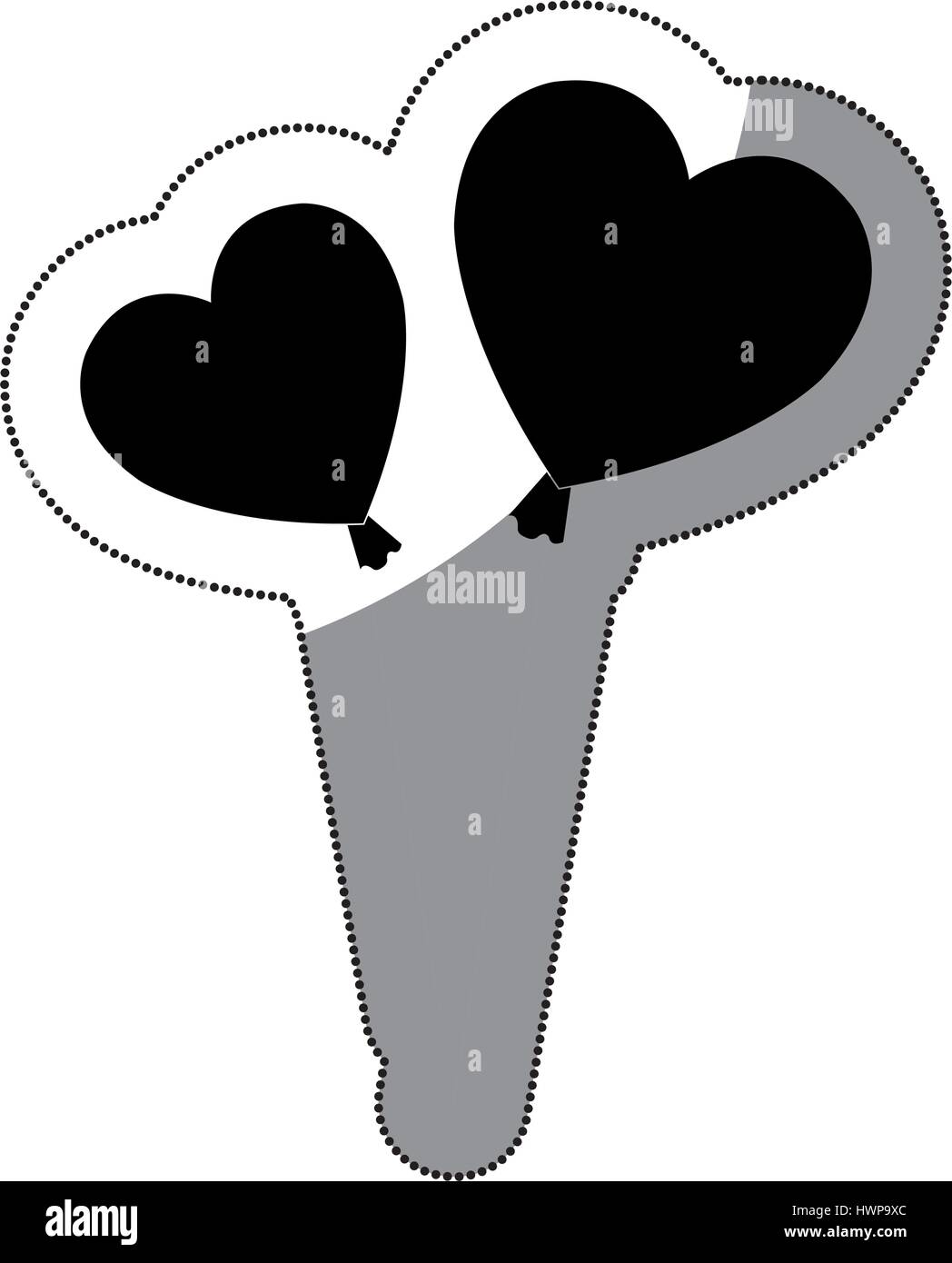 hearts balloons air icon Stock Vector Image & Art - Alamy