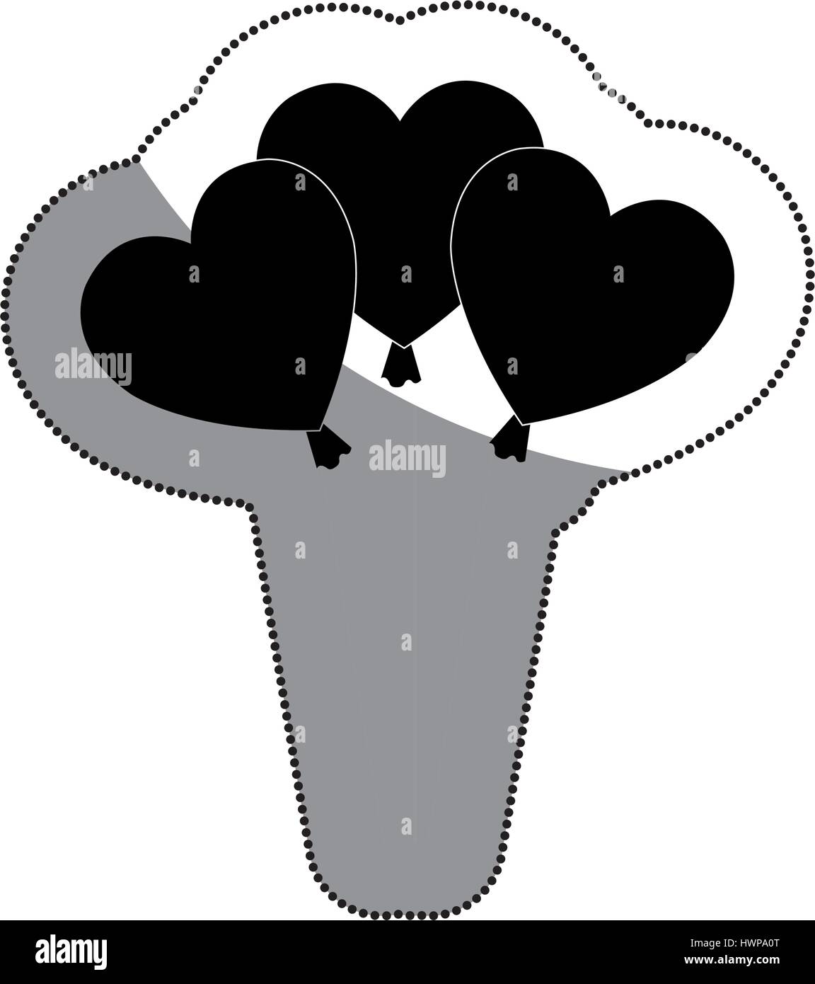 hearts balloons air icon Stock Vector Image & Art - Alamy