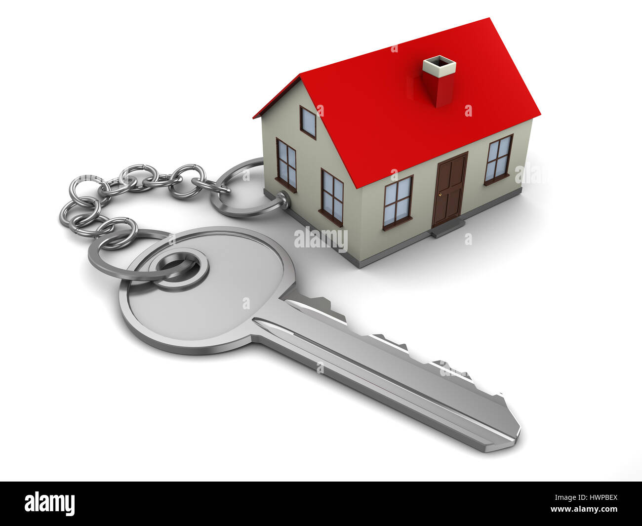 abstract 3d illustration of home key concept Stock Photo