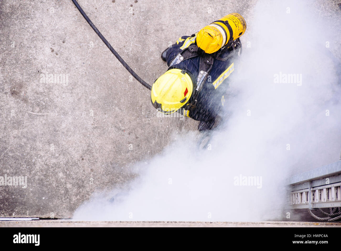 Fire and Rescue Service Training Stock Photo