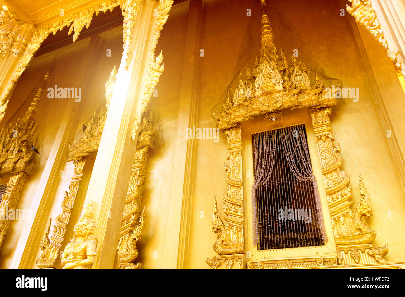 Golden buddha temple landmark of Bangkla,Chachoengsoa, Thailand Stock Photo