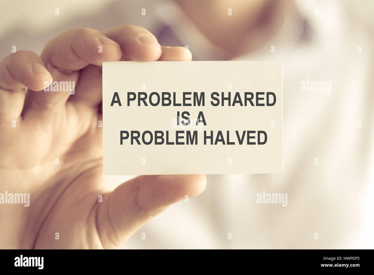 A problem shared is a problem halved hi-res stock photography and ...