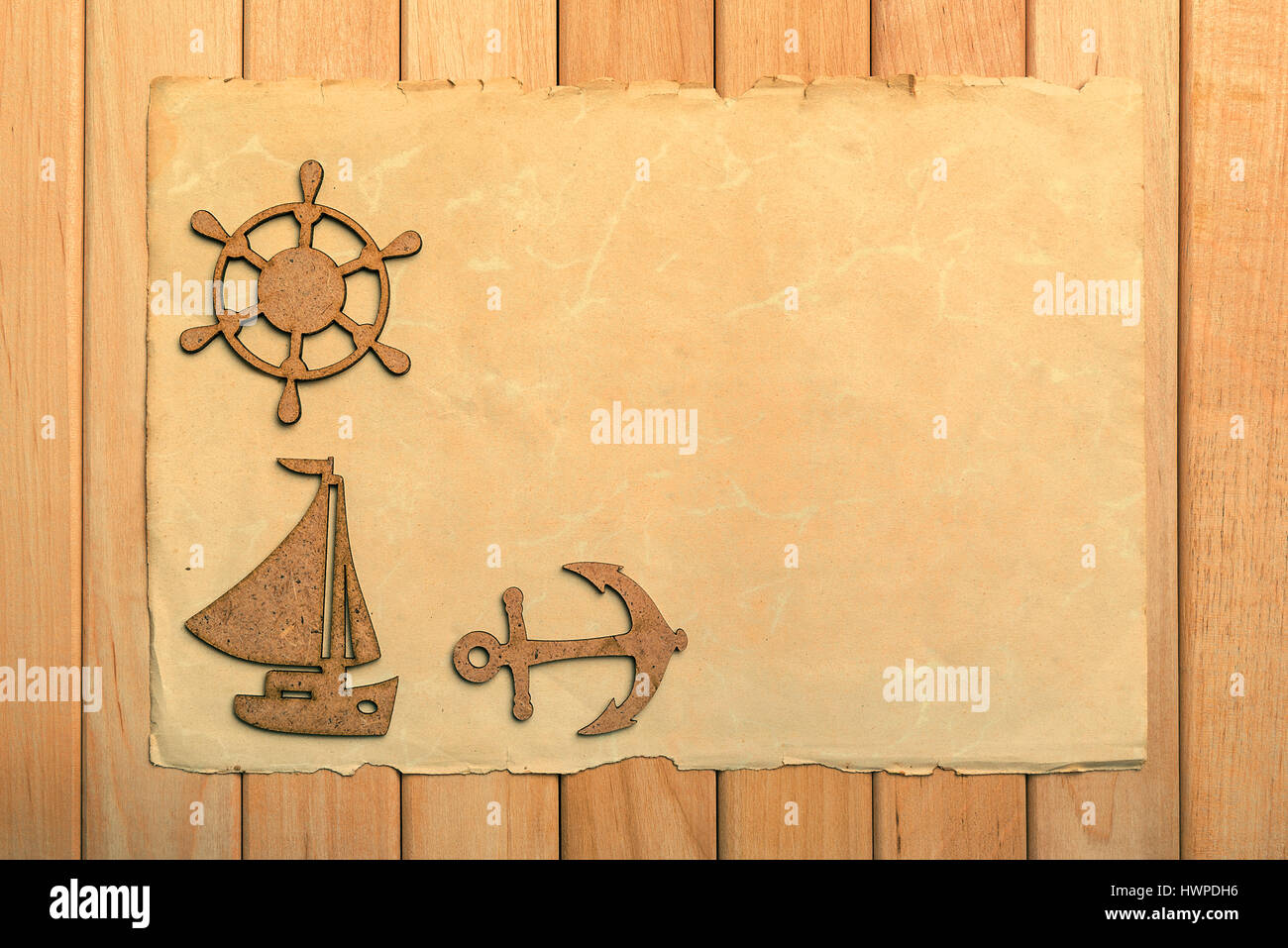 Old paper flip-flops and starfish Stock Photo - Alamy