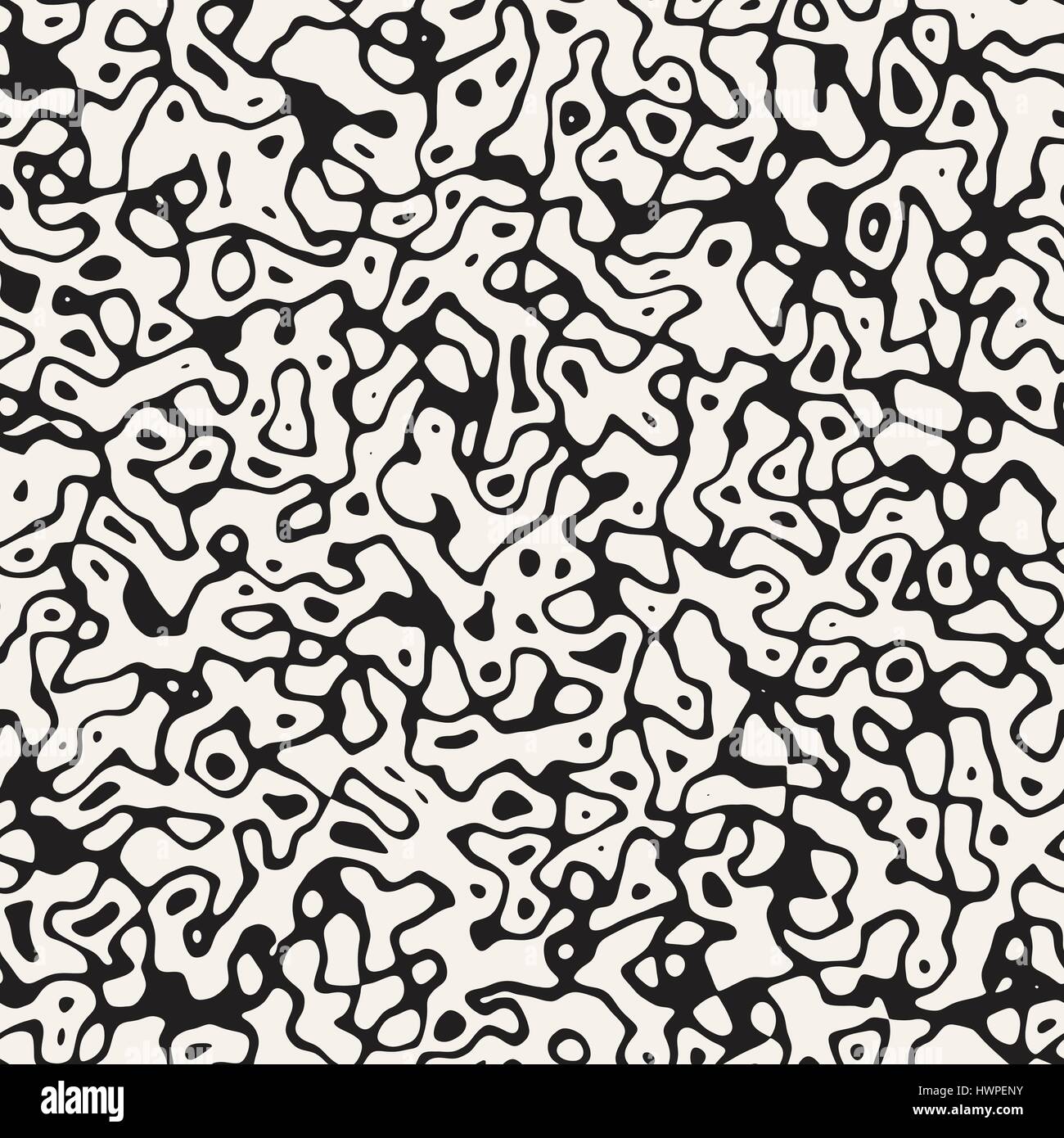 Noise Grunge Abstract Texture. Vector Seamless Black And White Pattern. Stock Vector