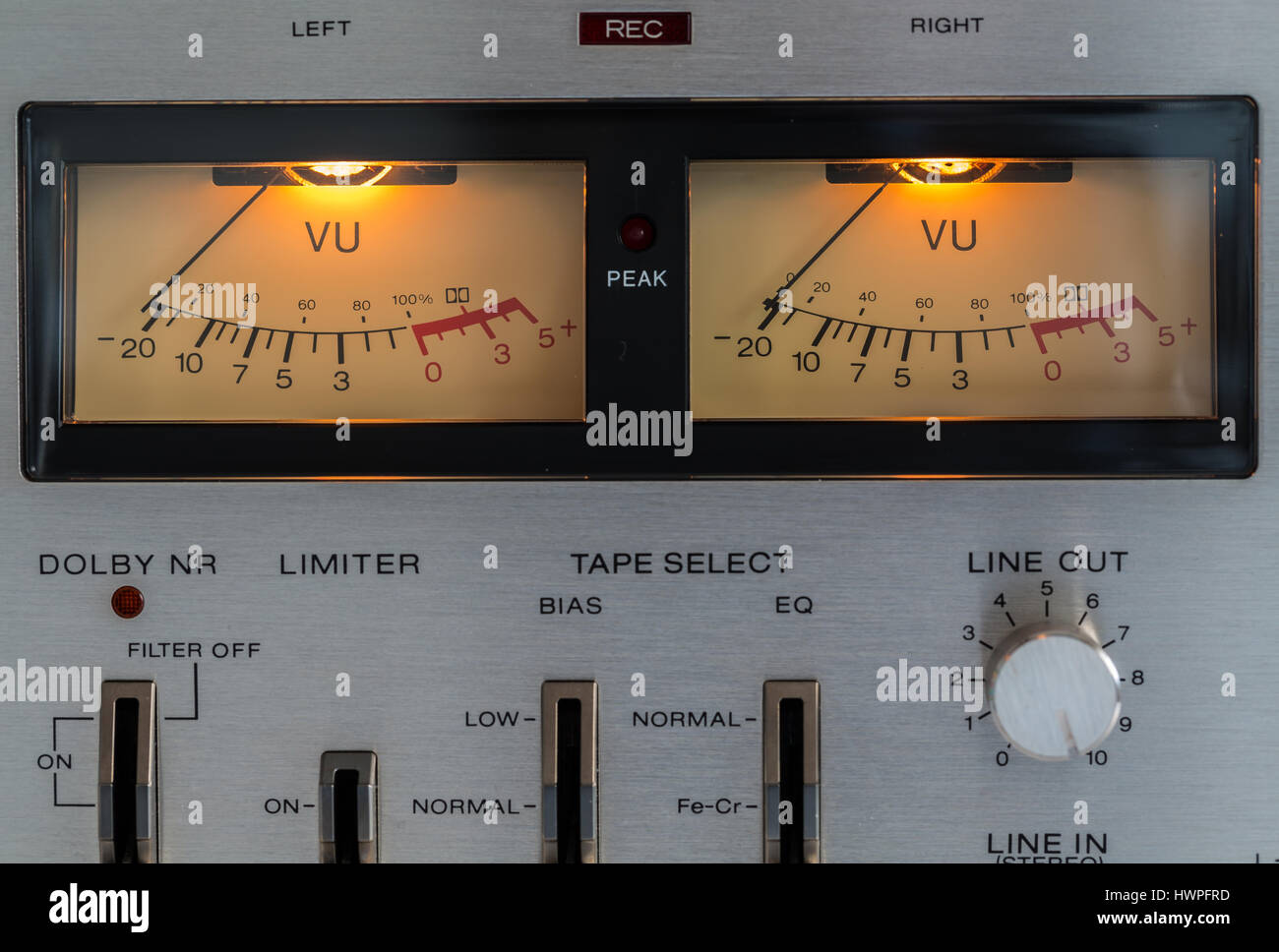 Vintage Analog VU Panel Meter L R Audio Meter Amp Sound dB New Old Stock 