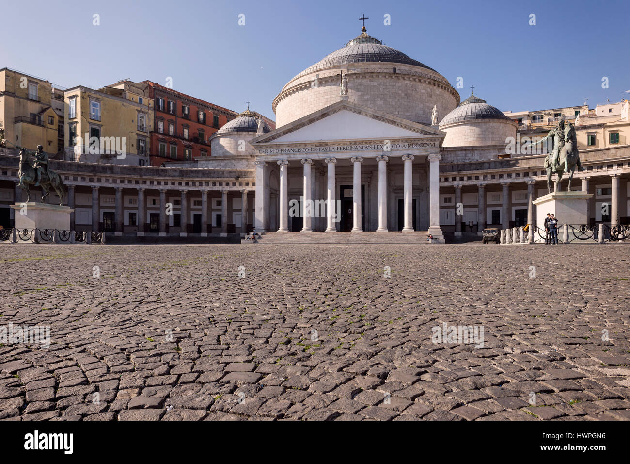 San Francesco di Paola church and Piazza del Plebiscito square, Naples, Italy. Stock Photo