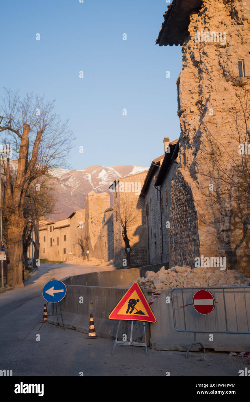 Houses destroyed by earthquake of Norcia Stock Photo Alamy