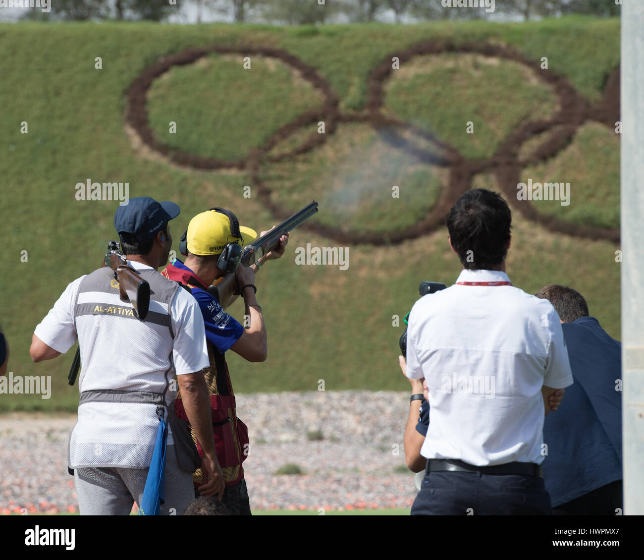 Qatar. 22nd March 2017, Qatar Shooting Club, Qatar. Valentino Rossi and  Nasser Al Attiyah clay pigeon shooting before the Grand Prix of Qatar. ©  Tom Morgan / ALamy Live News Stock Photo - Alamy