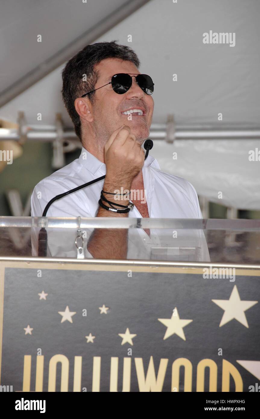 Los Angeles, CA, USA. 22nd Mar, 2017. Simon Cowell at the induction ceremony for Star on the Hollywood Walk of Fame for Haim Saban, Hollywood Boulevard, Los Angeles, CA March 22, 2017. Credit: Michael Germana/Everett Collection/Alamy Live News Stock Photo