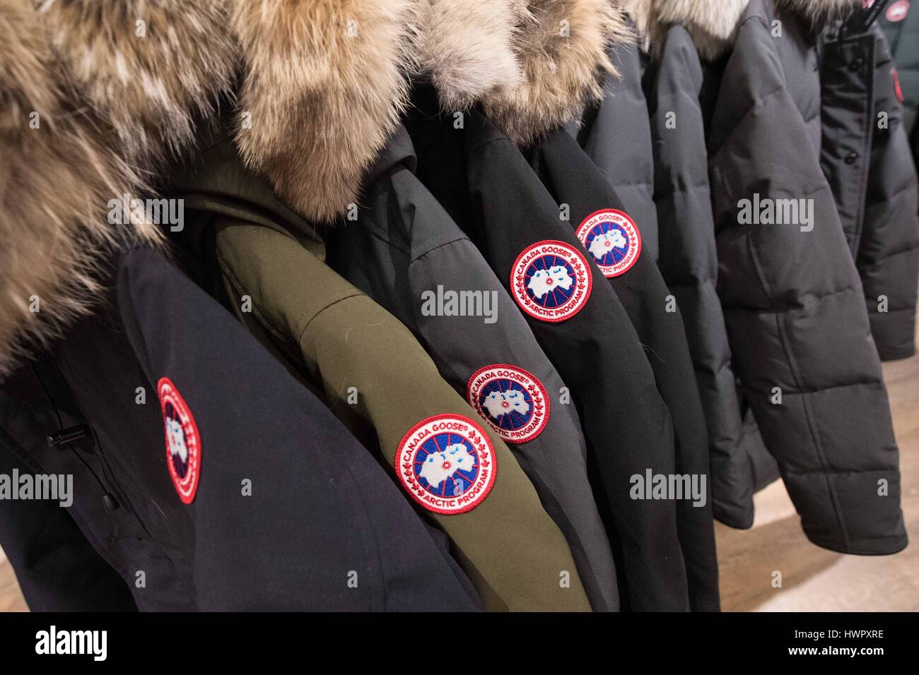 Markham, Ontario, Canada. 19th Mar, 2017. Canada Goose jackets at on ...