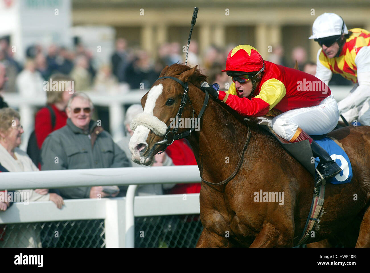 LAW BREAKER RIDDEN BY B.REILLY DONCASTER RACECOURSE DONCASTER 21 March 2003 Stock Photo