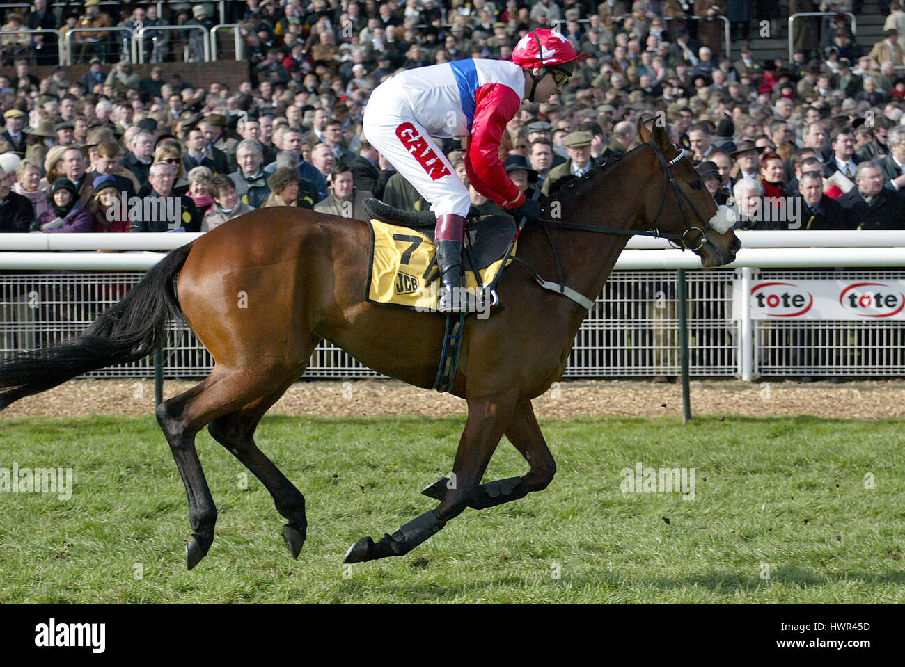 GOLDEN CROSS RIDDEN BY C.F.SWAN CHELTENHAM RACECOURSE CHELTENHAM 13 March 2003 Stock Photo