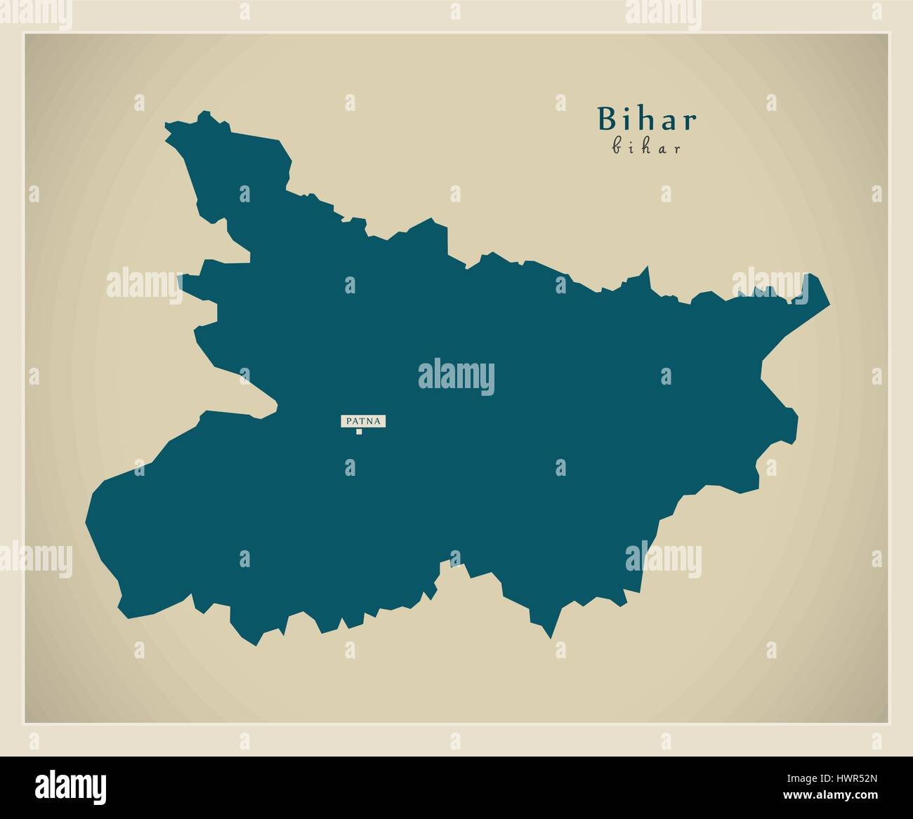 Modern Map - Bihar IN Stock Vector