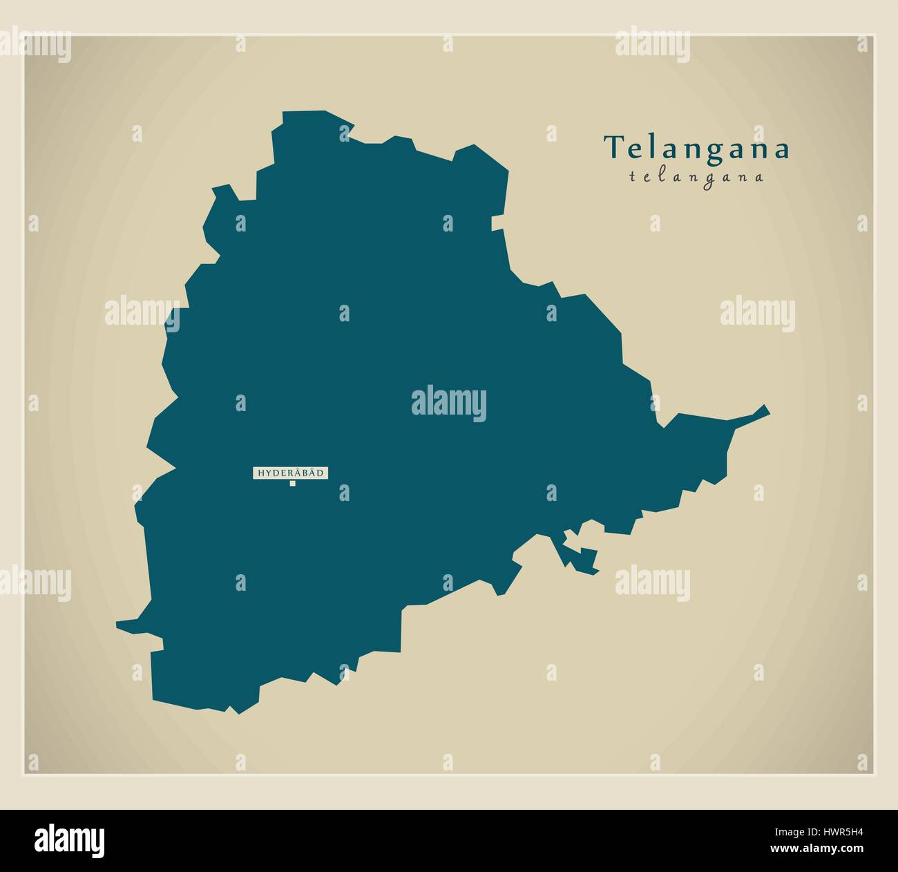 Modern Map - Telangana IN Stock Vector