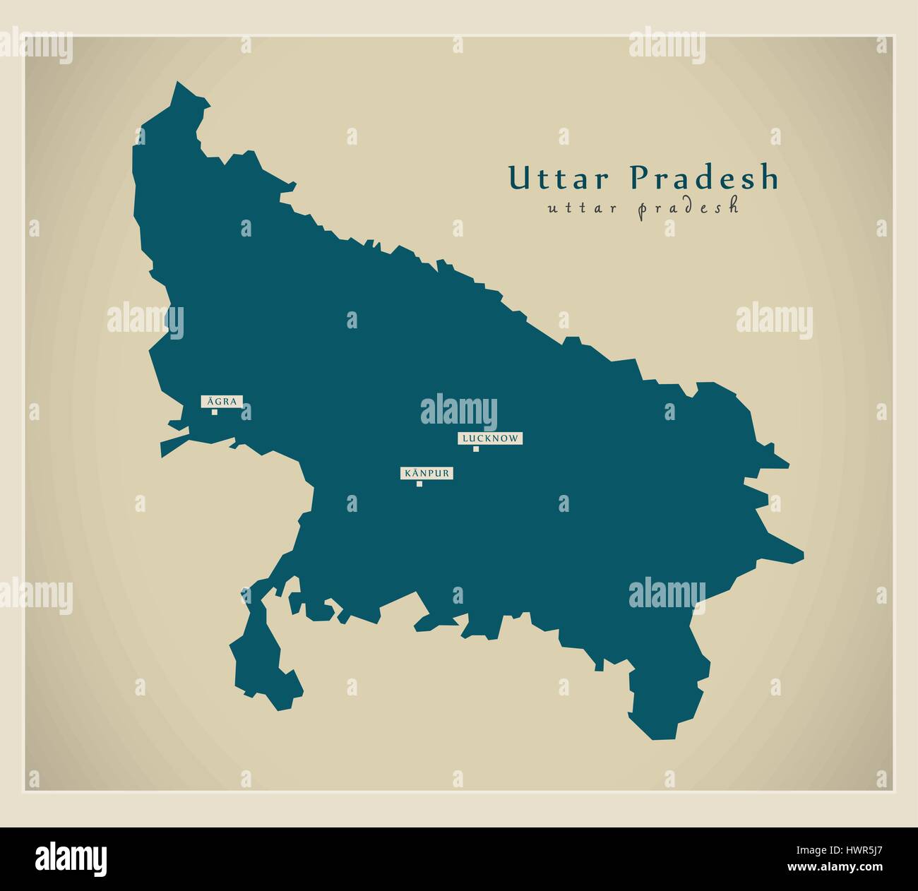 Uttar pradesh map hires stock photography and images Alamy