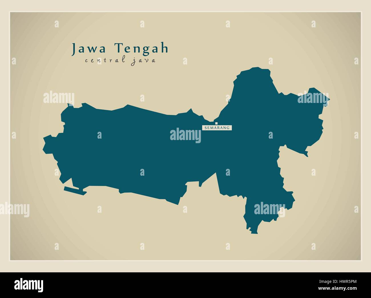 Modern Map - Jawa Tengah ID Stock Vector