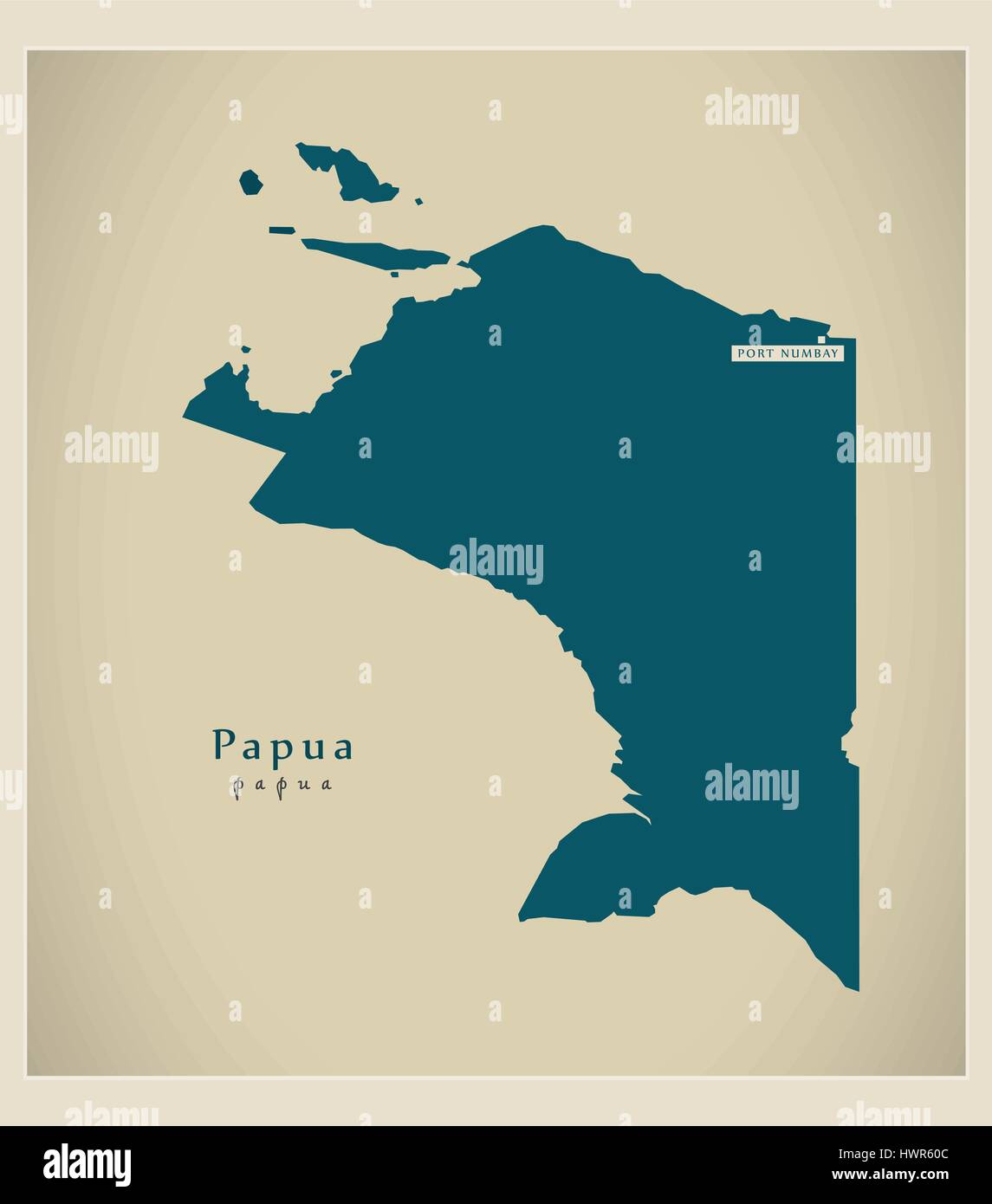 Modern Map - Papua ID Stock Vector