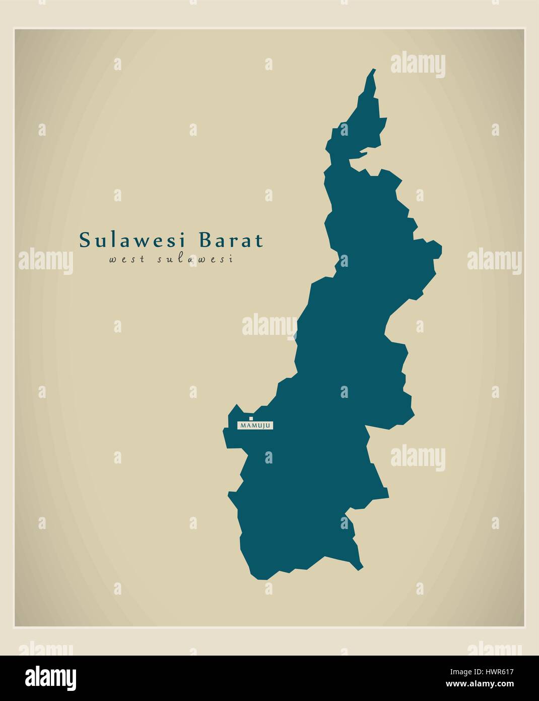 Modern Map Sulawesi  Barat ID Stock Vector Art 