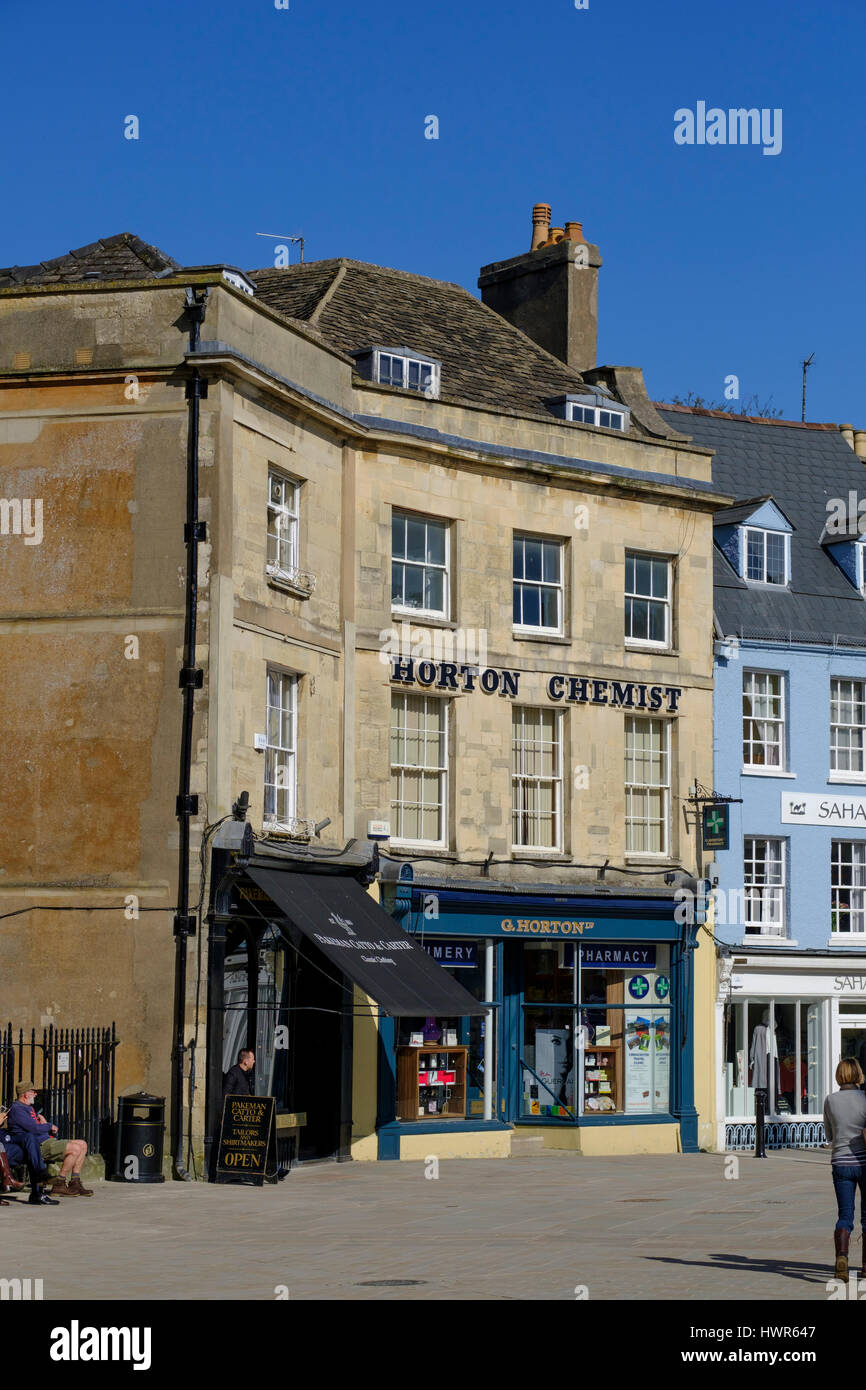 Shops in Cirencester town centre Stock Photo