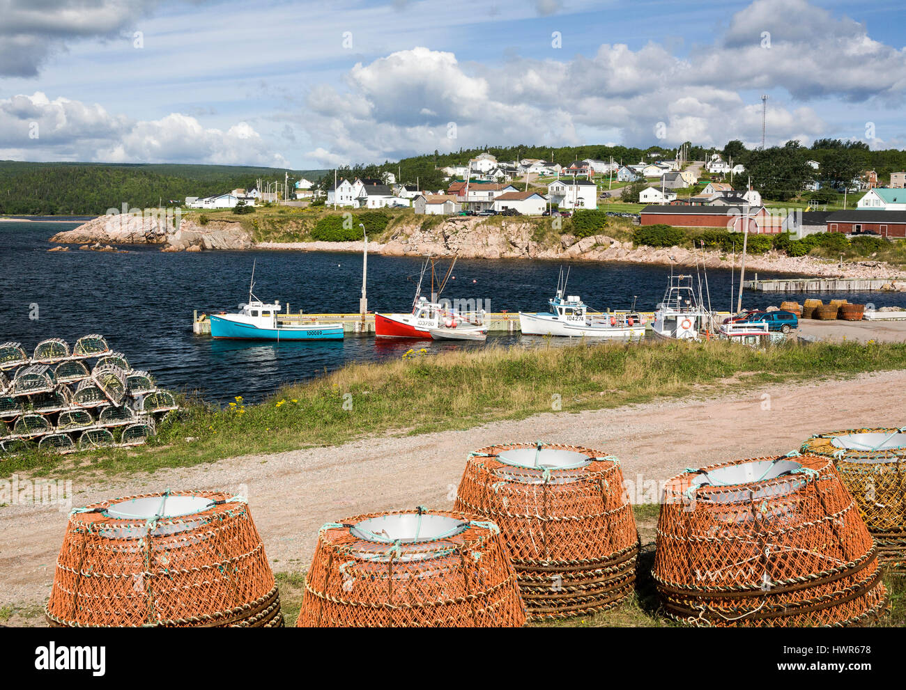 Lobster pots and boats, Neil's Harbour, Cape Breton Island, Nova Scotia