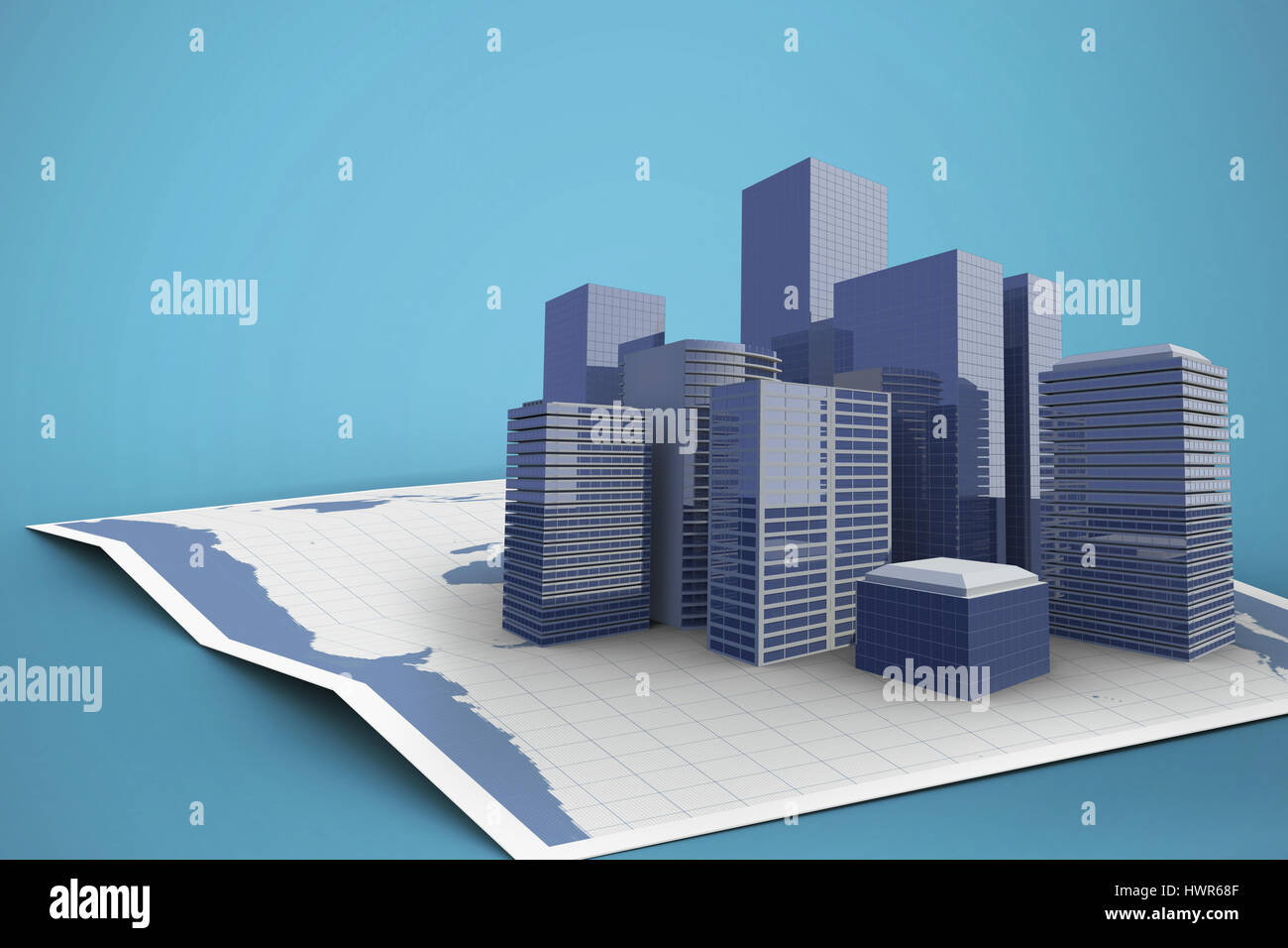 World map against blue 3d Stock Photo - Alamy