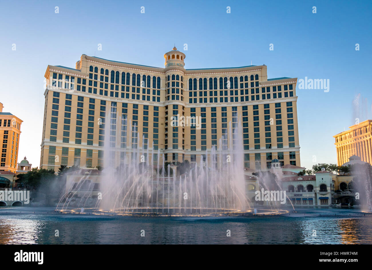 Dancing Fountains at Bellagio Hotel Casino - Las Vegas, USA Stock Photo
