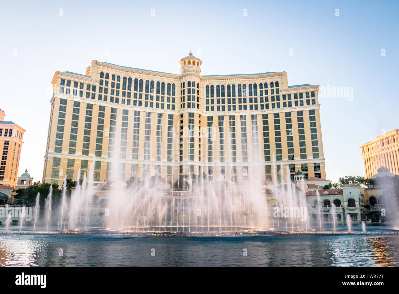 Dancing Fountains at Bellagio Hotel Casino - Las Vegas, Nevada, USA Stock Photo