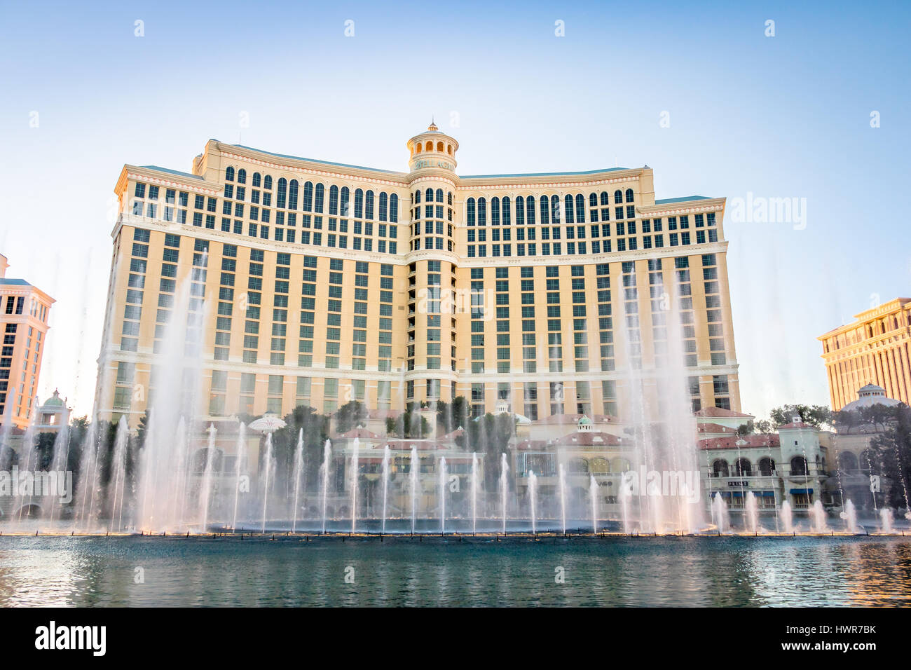 Dancing Fountains at Bellagio Hotel Casino - Las Vegas, Nevada, USA Stock Photo