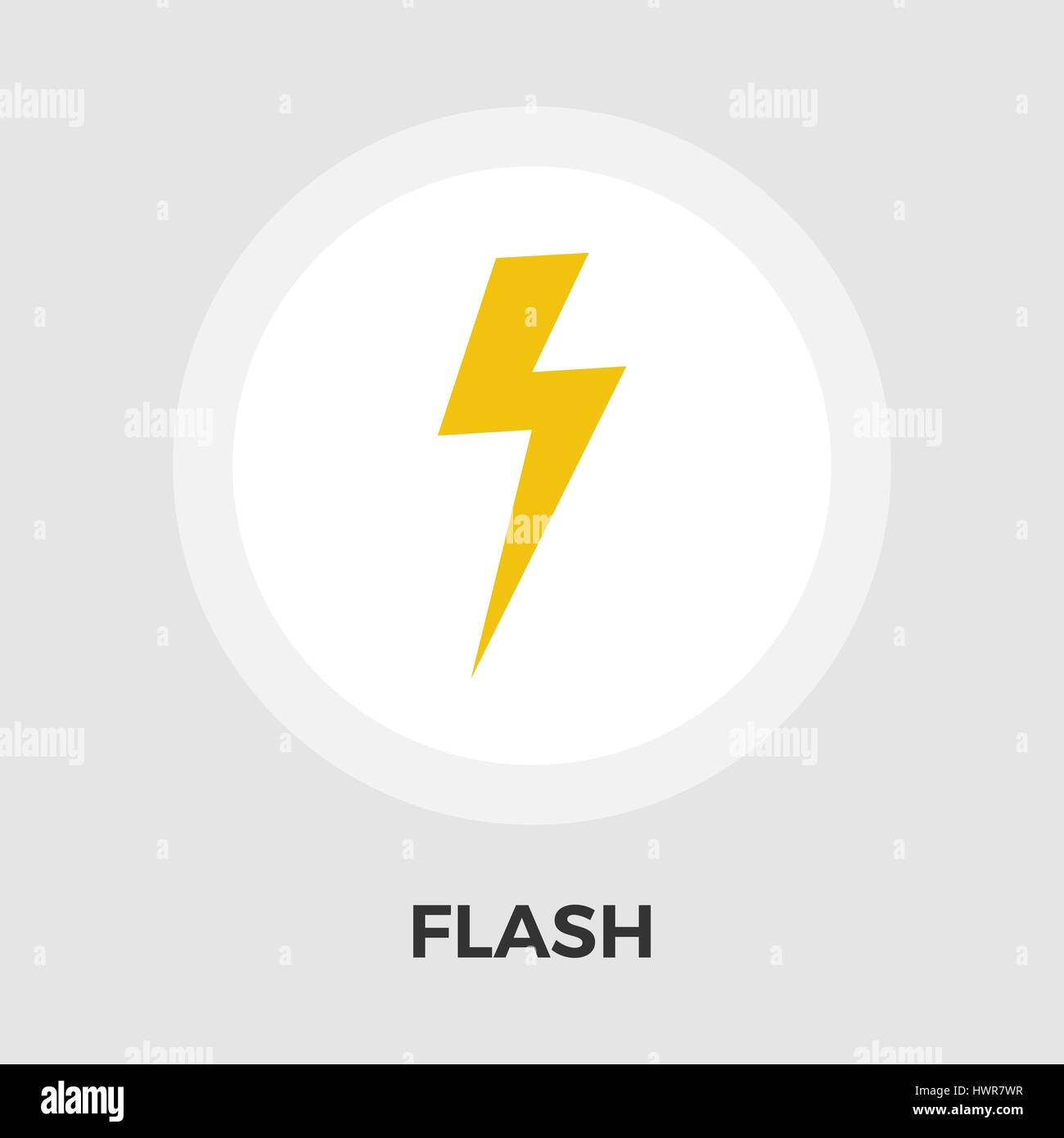 Lightning. Single flat icon on white background. Vector illustration ...